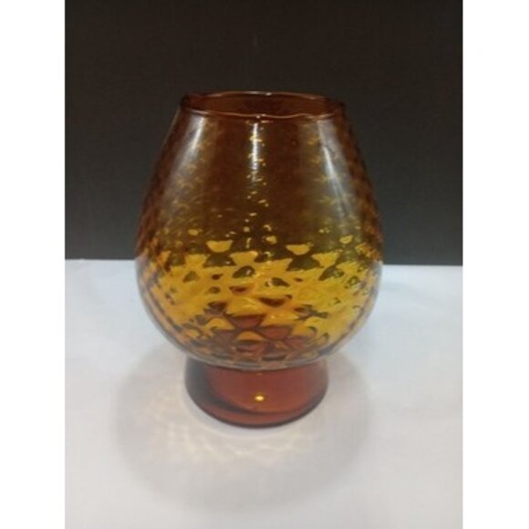 Empoli Other - Empoli Amber Art Glass Vase/Candle Holder Signed Made In italy